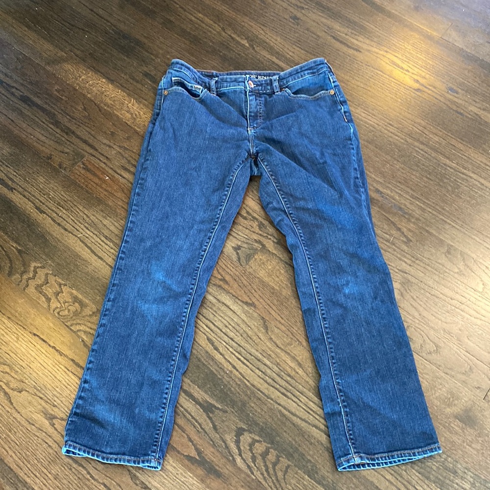 Lands End Jeans Mid Rise Straight 6P Petite EUC